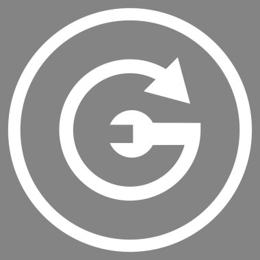 Hizmet düz yuvarlak vektör simgesi tekrar