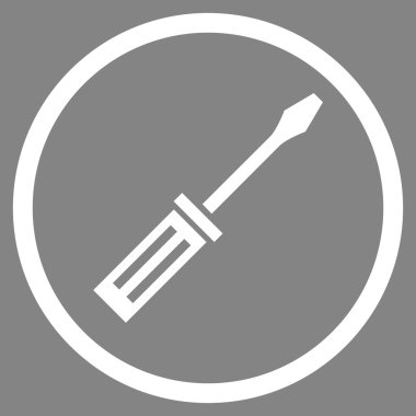 Tornavida düz yuvarlak vektör simgesi