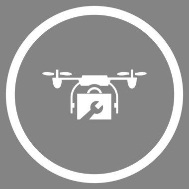 Hizmet uçağı düz yuvarlak vektör simgesi