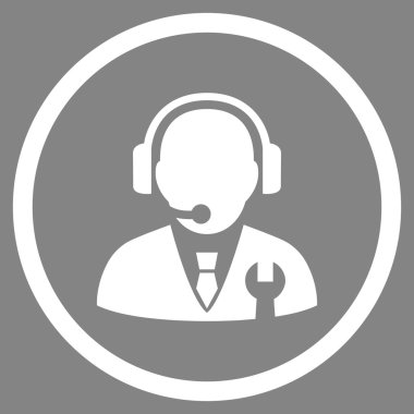 Vektör simgesi hizmet yöneticisi düz yuvarlak