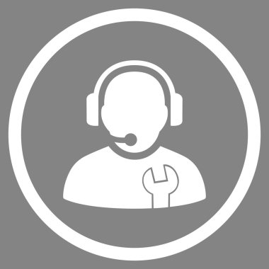 Hizmet operatör düz yuvarlak vektör simgesi