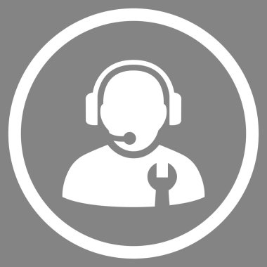 Hizmet operatör düz yuvarlak vektör simgesi