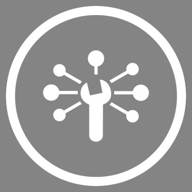 Servis ilişkileri yuvarlak vektör simge düz