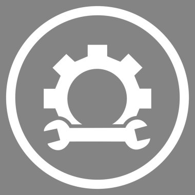 Hizmet düz yuvarlak vektör simge seçenekleri