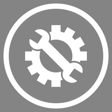 Onarım hizmeti düz yuvarlak vektör simgesi