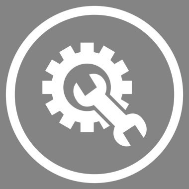 Onarım hizmeti düz yuvarlak vektör simgesi