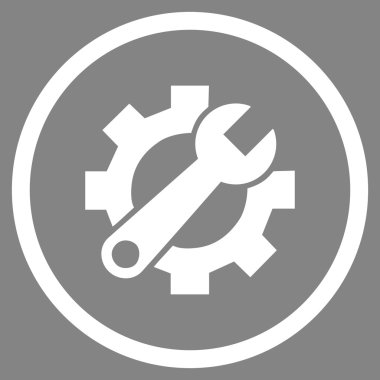 Teknik bakım düz yuvarlak vektör simgesi
