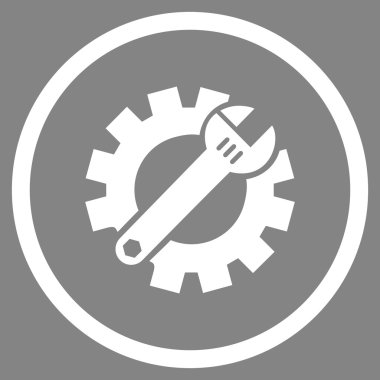 Sistem Kurulum düz yuvarlak vektör simgesi