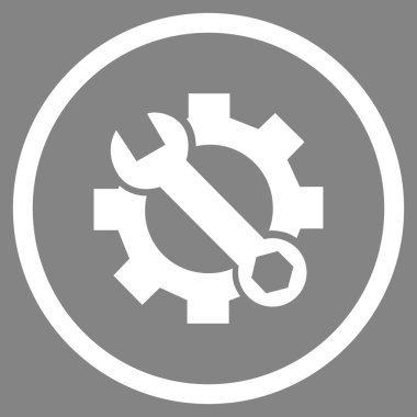 Sistem Kurulum düz yuvarlak vektör simgesi