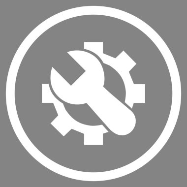 Onarım hizmeti düz yuvarlak vektör simgesi