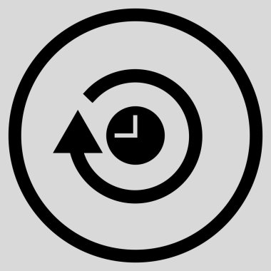 Saat düz yuvarlak vektör simgesi tekrar