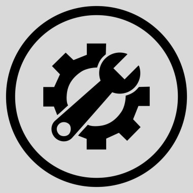 Hizmet düz yuvarlak vektör simge seçenekleri