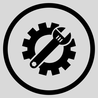 Sistem Kurulum düz yuvarlak vektör simgesi