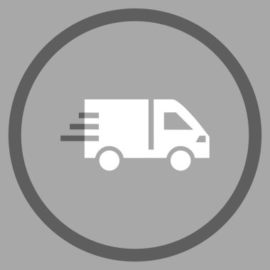 Hizmet araba düz yuvarlak vektör simgesi