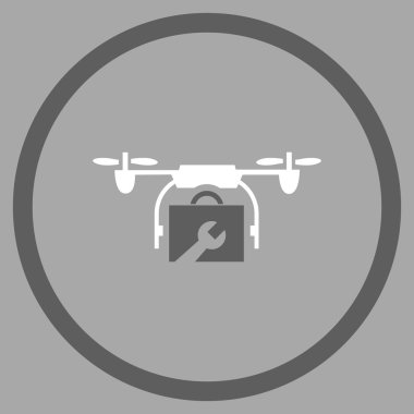 Hizmet uçağı düz yuvarlak vektör simgesi