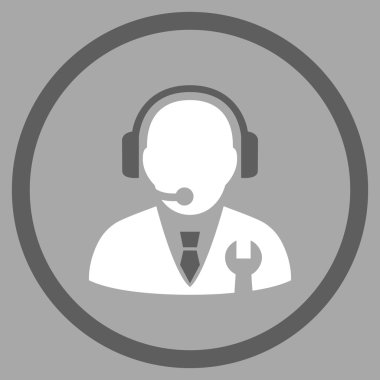 Vektör simgesi hizmet yöneticisi düz yuvarlak