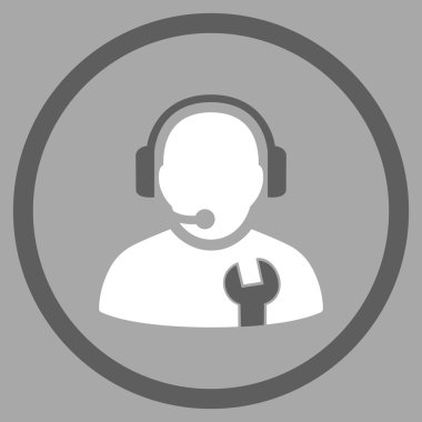 Hizmet operatör düz yuvarlak vektör simgesi