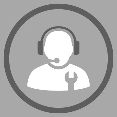 Hizmet operatör düz yuvarlak vektör simgesi