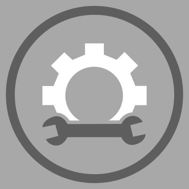 Düz yuvarlak vektör simge mekanik servis araçları