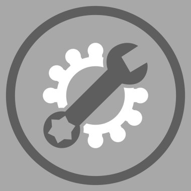 Donanım bakım düz yuvarlak vektör simgesi