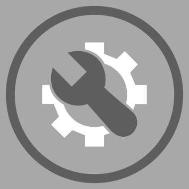 Teknik bakım düz yuvarlak vektör simgesi