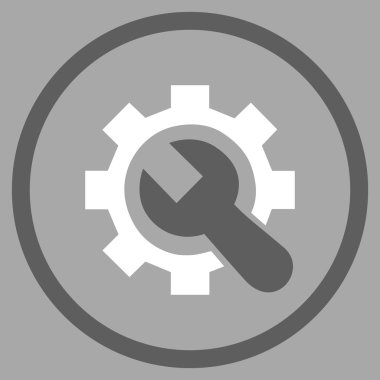 Onarım hizmeti düz yuvarlak vektör simgesi