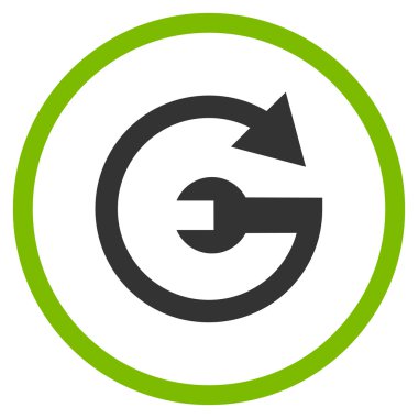 Hizmet düz yuvarlak vektör simgesi tekrar