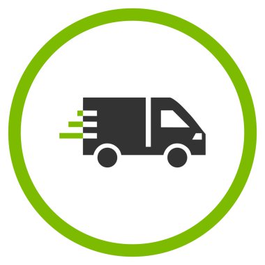 Hizmet araba düz yuvarlak vektör simgesi