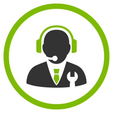 Vektör simgesi hizmet yöneticisi düz yuvarlak