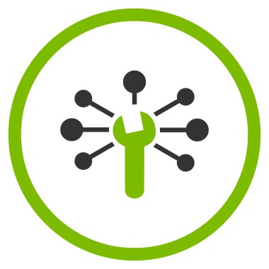 Servis ilişkileri yuvarlak vektör simge düz