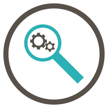 Arama araçları düz yuvarlak vektör simgesi