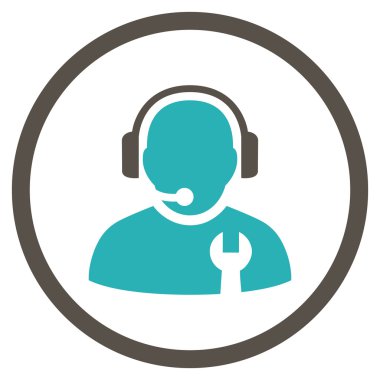 Hizmet operatör düz yuvarlak vektör simgesi