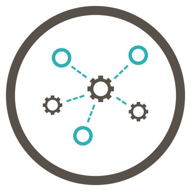 Servis ilişkileri yuvarlak vektör simge düz