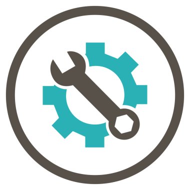 Hizmet düz yuvarlak vektör simge seçenekleri