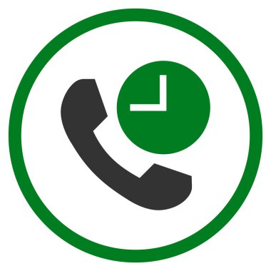 Telefon zaman düz yuvarlak vektör simgesi