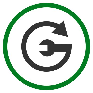 Hizmet düz yuvarlak vektör simgesi tekrar