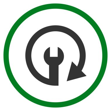 Hizmet düz yuvarlak vektör simgesi tekrar