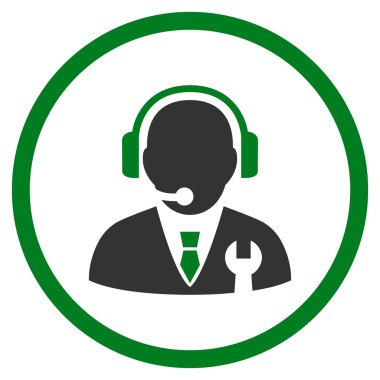 Vektör simgesi hizmet yöneticisi düz yuvarlak