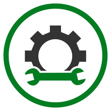 Hizmet düz yuvarlak vektör simge seçenekleri