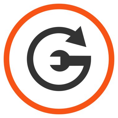 Hizmet düz yuvarlak vektör simgesi tekrar