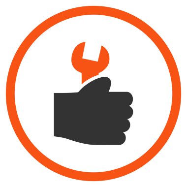 Hizmet el düz yuvarlak vektör simgesi