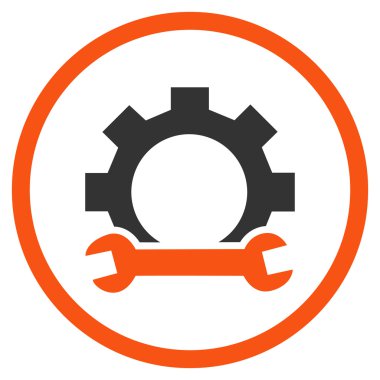 Sistem Kurulum düz yuvarlak vektör simgesi