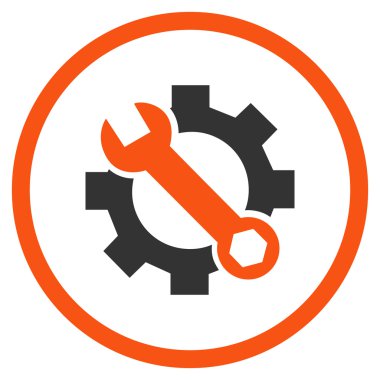 Donanım bakım düz yuvarlak vektör simgesi