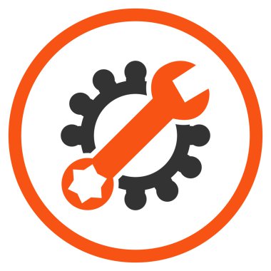 Teknik bakım düz yuvarlak vektör simgesi