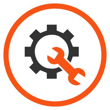 Teknik bakım düz yuvarlak vektör simgesi