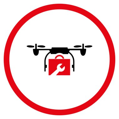 Hizmet uçağı düz yuvarlak vektör simgesi