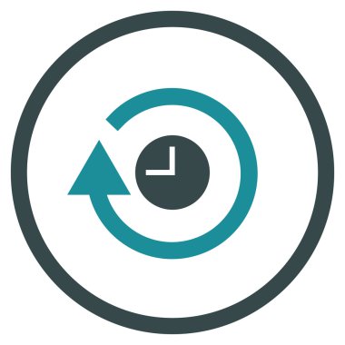 Saat düz yuvarlak vektör simgesi tekrar