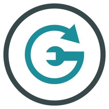 Hizmet düz yuvarlak vektör simgesi tekrar