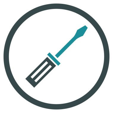 Tornavida düz yuvarlak vektör simgesi