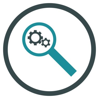 Arama araçları düz yuvarlak vektör simgesi